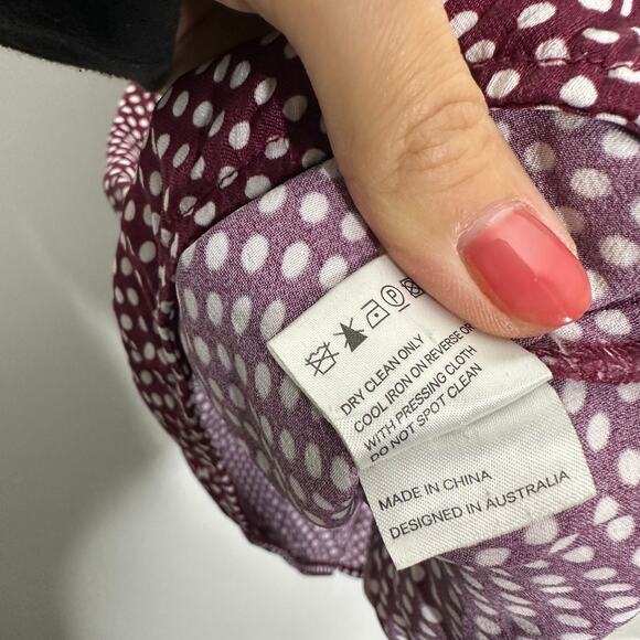 Zimmermann curacao Polka Dot Mini dress brown viscose slip women's 1 US 6 - Picture 10 of 10